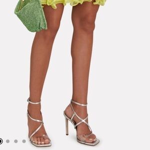 SCHUTZ Silver Strappy High-Heel Sandals